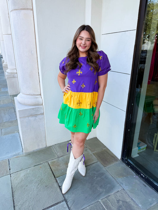Baby Doll Mardi Gras Dress