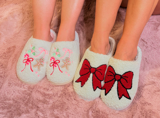 Red Bow Slippers