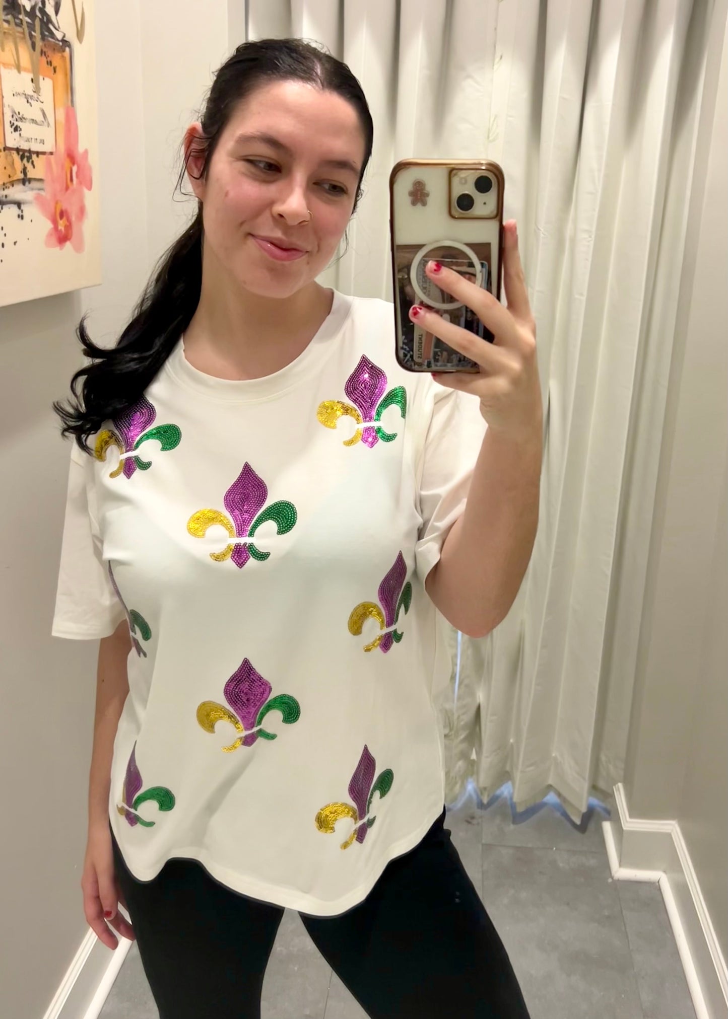 Mardi Gras Fleur De Lis Top