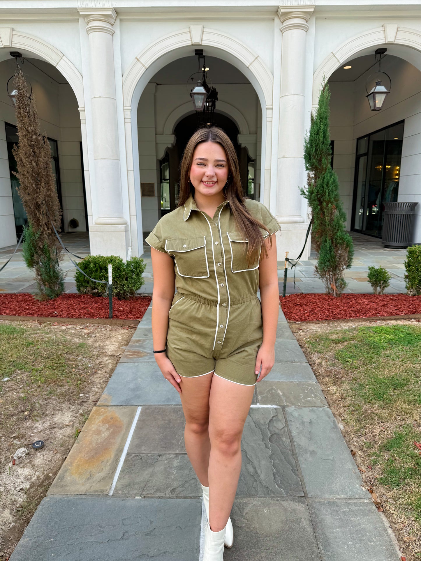 Olive Grove Romper