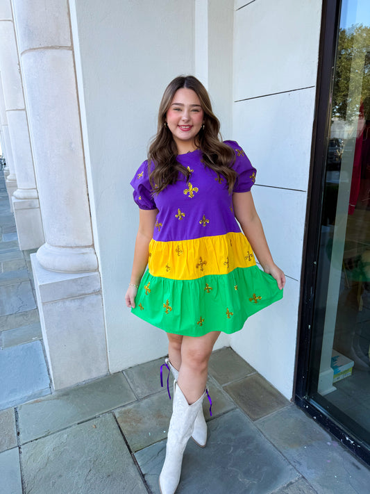 Baby Doll Mardi Gras Dress