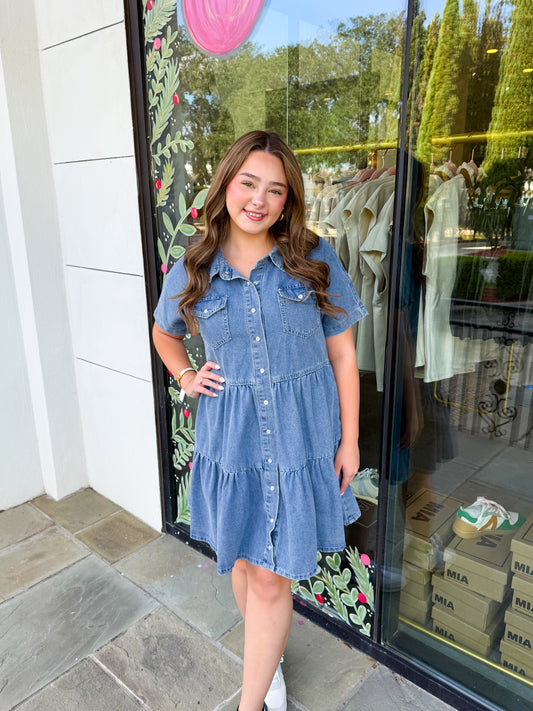 Denim Charm Mini Dress