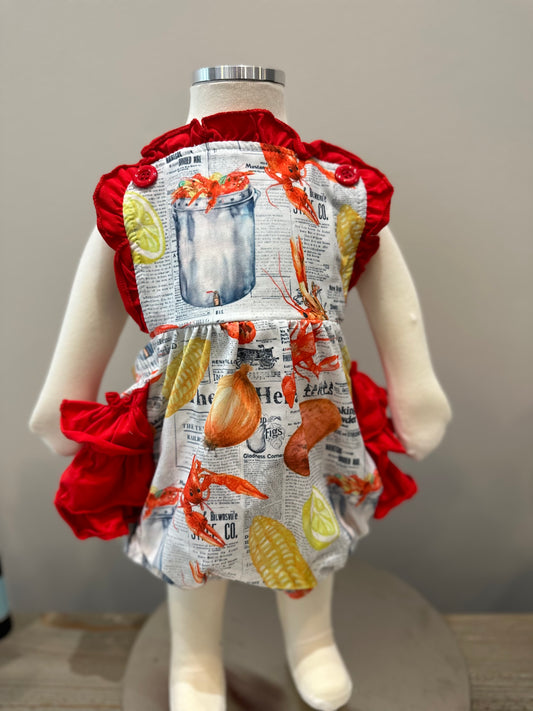 Girls Crawfish Romper