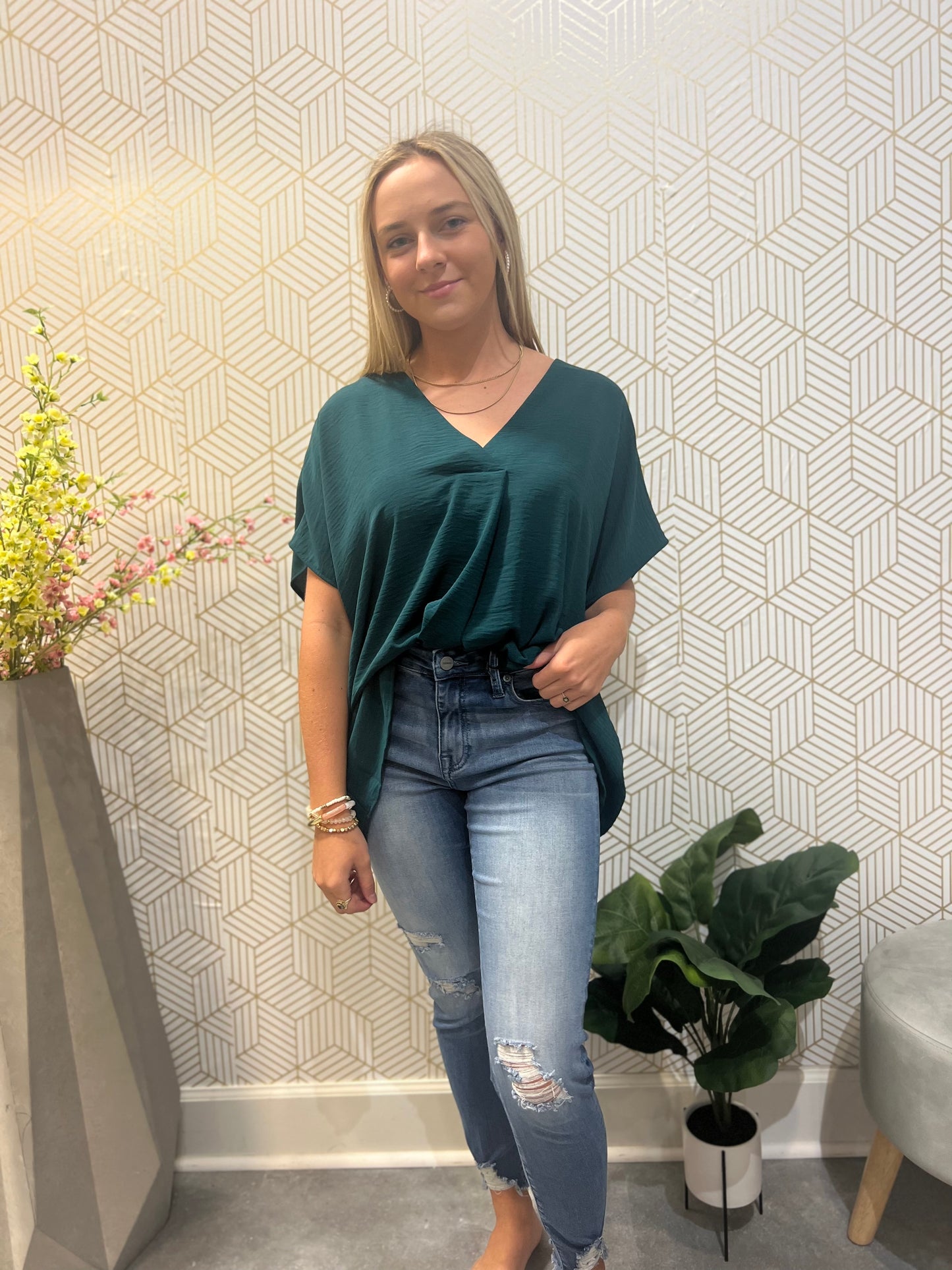 Ceros Mid Rise Crop Skinny
