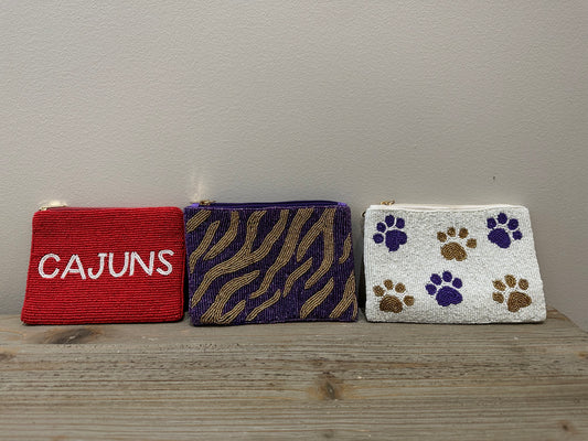 Game Day Beaded Pouch