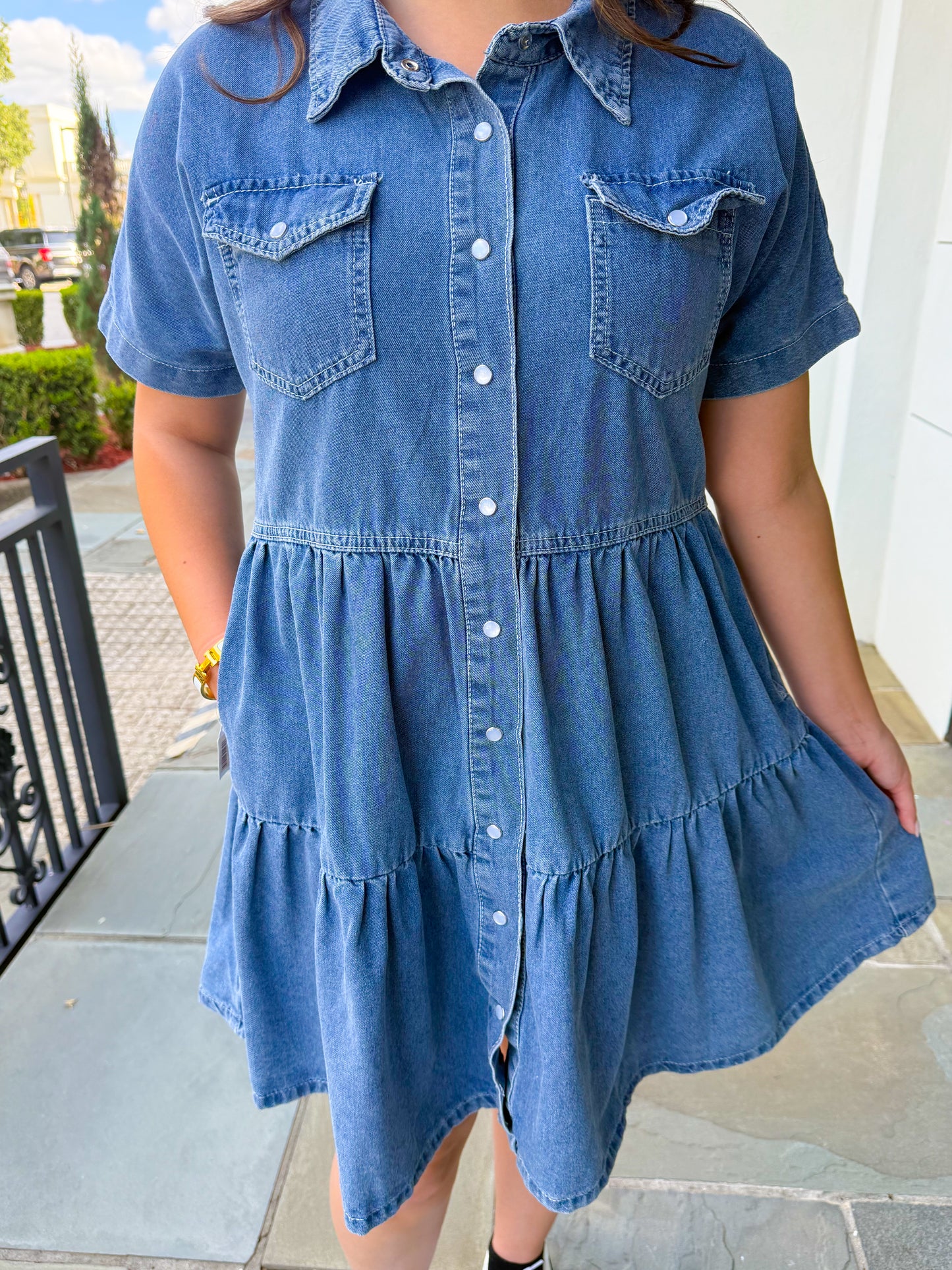 Denim Charm Mini Dress