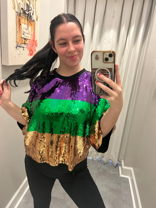 Mardi Gras Sparkle Top