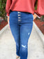 The Lauren Button Flare Denim