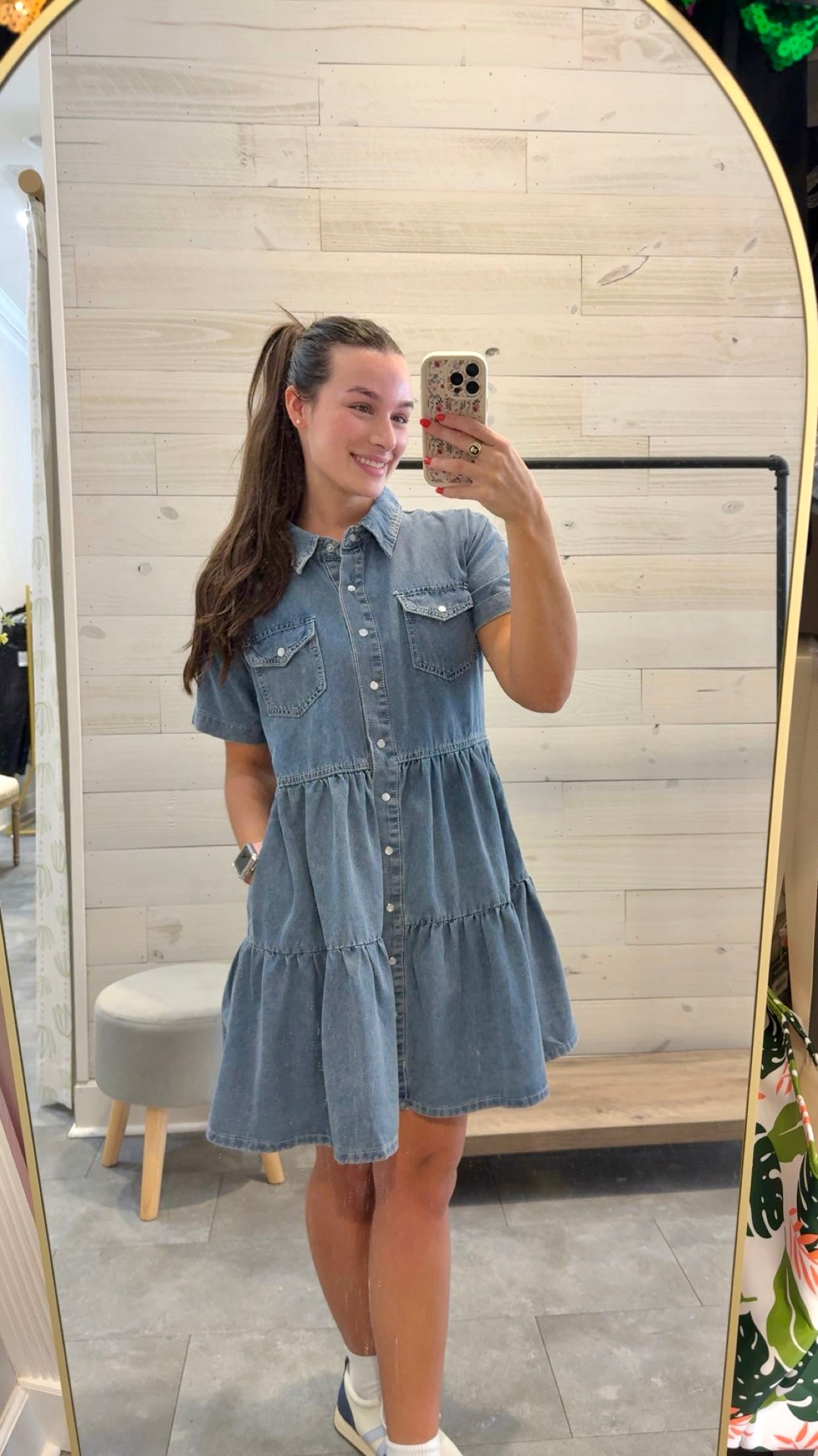 Denim Charm Mini Dress