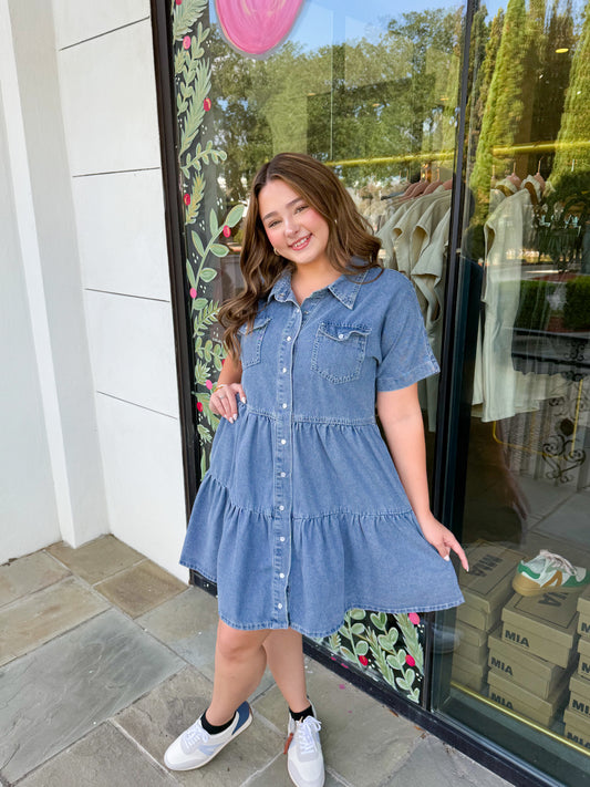Denim Charm Mini Dress