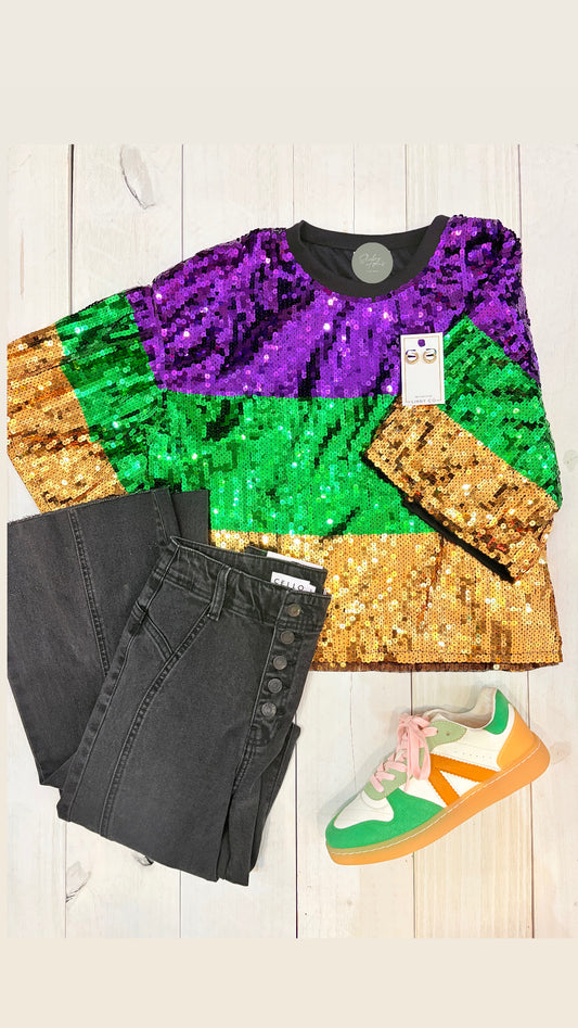 Mardi Gras Sparkle Top