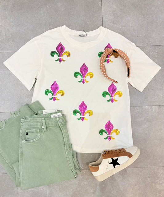 Mardi Gras Fleur De Lis Top