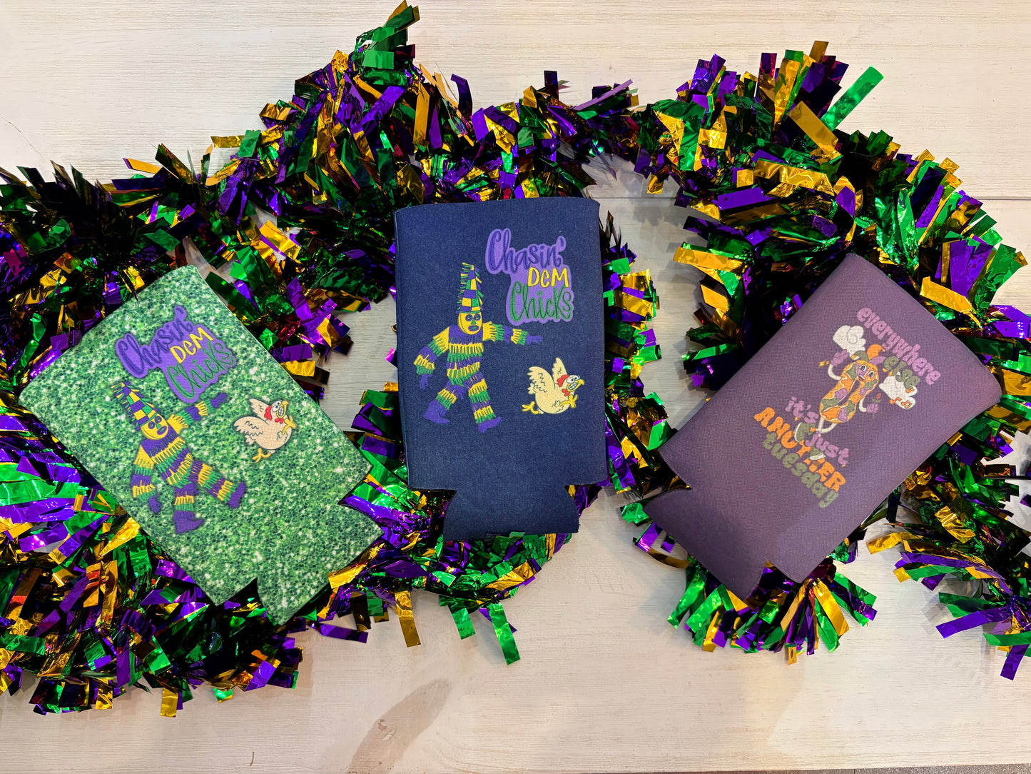Mardi Gras Koozie Slim