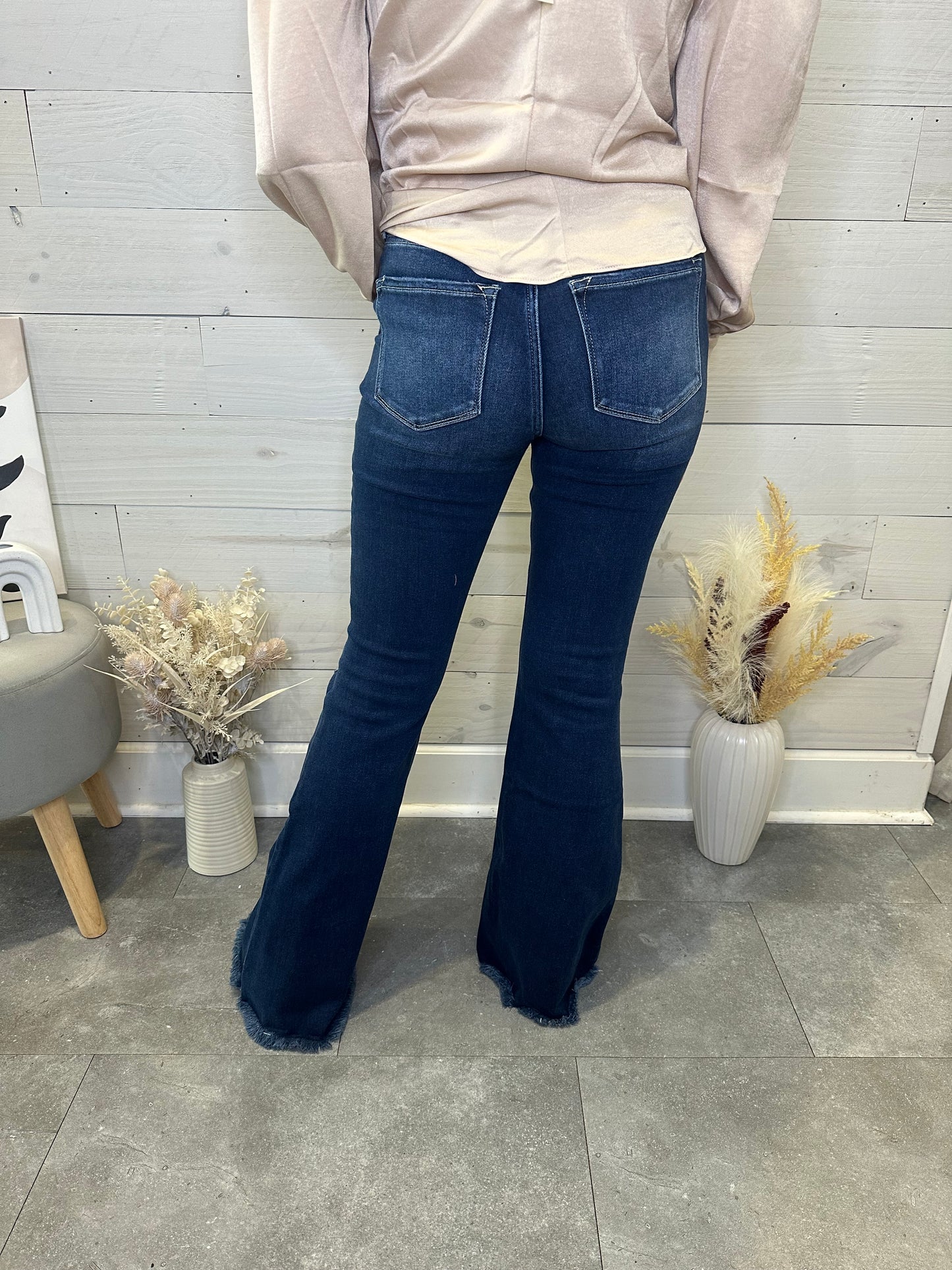 The Lauren Button Flare Denim