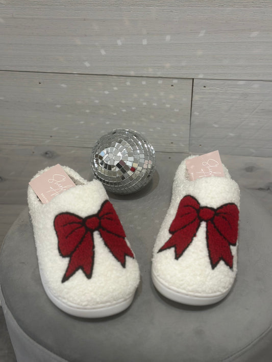 Red Bow Slippers