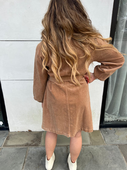 Camel Corduroy Dress